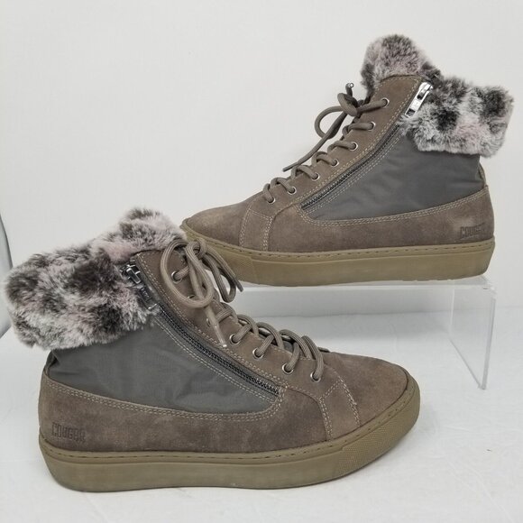 Cougar Shoes - Cougar Dubliner-SN Women's Boot Suede Faux Fur 9M High Top Grey Brown .  (F)
